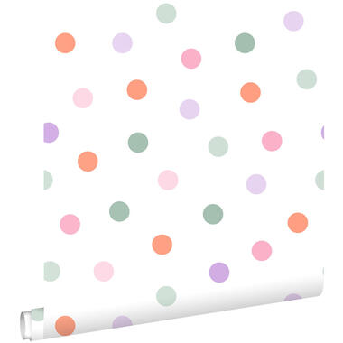 ESTAhome papier peint - à motif de points - violet, orange, rose et vert product