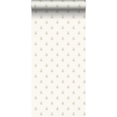 Borastapeter behangpapier - bloemetjes - roze en beige - 53 cm x 10.05 m product