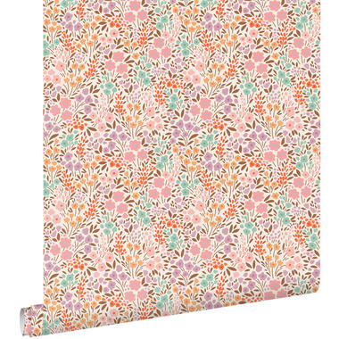 ESTAhome behangpapier - bloemetjes - roze en blauw - 50 x 900 cm product