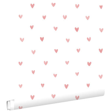 ESTAhome papier peint - coeurs - blanc et rose terracotta - 50 x 900 cm product