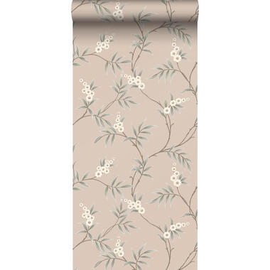 Borastapeter papier peint - feuilles et fleurs - vieux rose - 53 cm x 10.05 m product