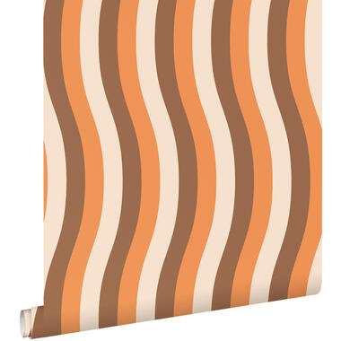 ESTAhome papier peint - rayures ondulées - orange et marron - 50 x 900 cm product