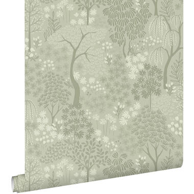 ESTAhome behangpapier - bomen en bloemen - groen - 50 x 900 cm product