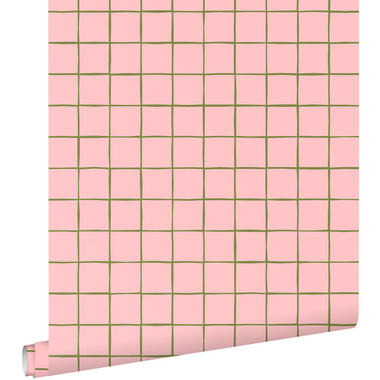 ESTAhome behangpapier - geblokt motief - licht roze - 50 x 900 cm product