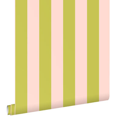 ESTAhome papier peint - à rayures - rose et vert - 50 x 900 cm product
