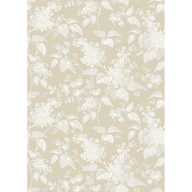 Borastapeter behangpapier - bloemen - beige en grijs - 53 cm x 10.05 m product