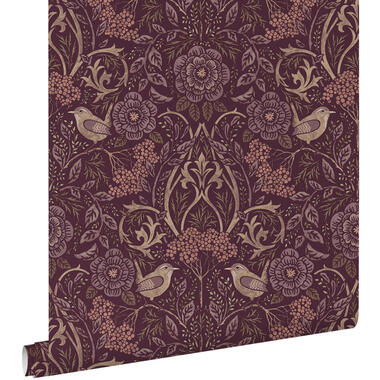 ESTAhome papier peint - fleurs et oiseaux - violet aubergine - 50 x 900 cm product