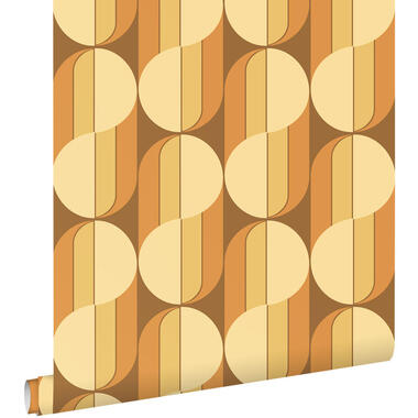 ESTAhome papier peint - ornements au style rétro - orange et marron product