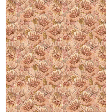 ESTAhome fotobehangpapier - geborduurd bloemmotief - lichtbruin, beige en geel product