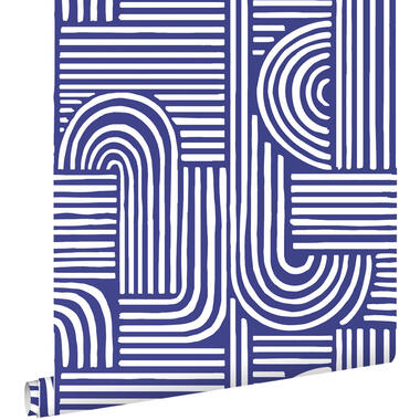 ESTAhome behangpapier - grafisch 3D motief - donkerblauw - 50 x 900 cm product