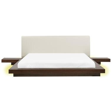 Lit avec LED Cuir PU ZEN 180 x 200 cm Frêne foncé product