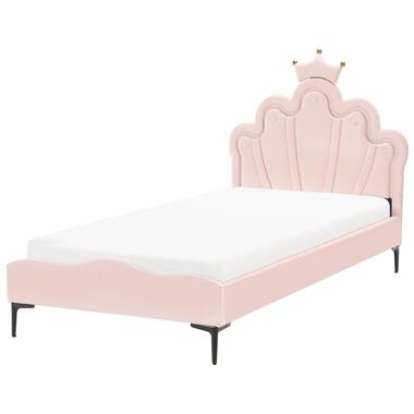 Lit d'enfant Couronne Velours RUBIAN 90 x 200 cm Avec des lumières LEDs Rose product
