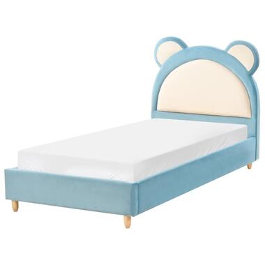 Lit d'enfant Ours en peluche Velours MAILLES 90 x 200 cm Bleu product