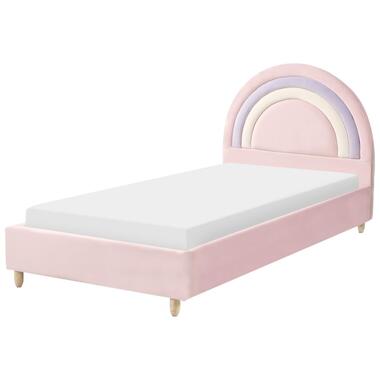 LANDEILLAU - Eenpersoonsbed - Roze - 90 x 200 cm - Fluweel product