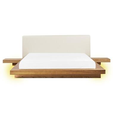 Lit avec LED Cuir PU ZEN 160 x 200 cm Frêne naturel product