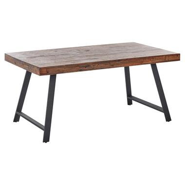 WARTON - Eettafel - Donkerbruin - 160 x 90 cm - Grenenhout product