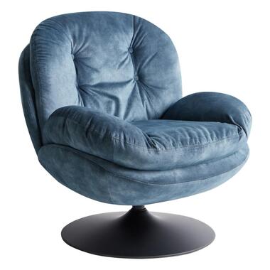 NOLVIK - Fauteuil - Donkerblauw - Fluweel product