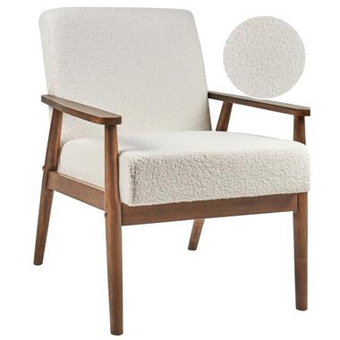 ESRUM - Fauteuil - Gebroken wit - Bouclé/Donker hout product
