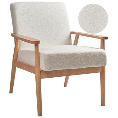 ESRUM - Fauteuil - Gebroken wit - Bouclé/Licht hout product