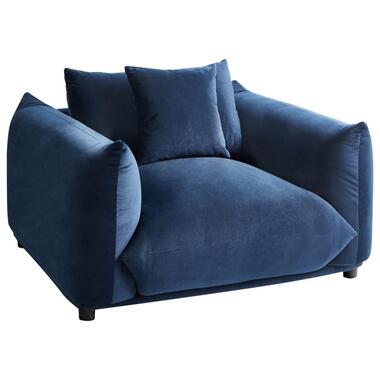 LUVOS - Fauteuil - Donkerblauw - Fluweel product
