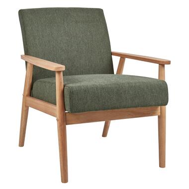 ESRUM - Fauteuil - Groen - Stof/Licht hout product