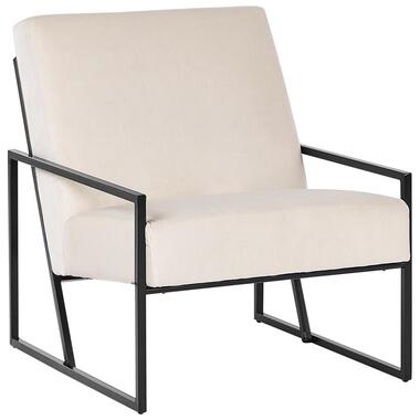 DELARY - Fauteuil - Lichtbeige - Fluweel product