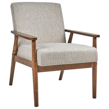 ESRUM - Fauteuil - Grijs - Stof/Donker hout product