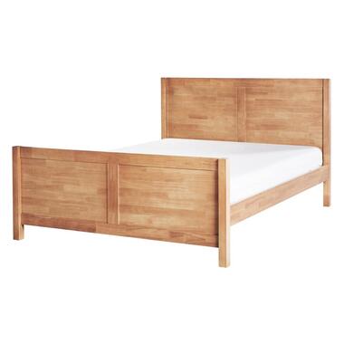 CHAMPAGNAT - Tweepersoonsbed - Lichthout - 140 x 200 cm - Rubberhout product