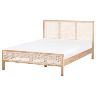 SALERNAS - Tweepersoonsbed - Lichtbruin - 140 x 200 cm - Dennenhout product