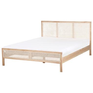 SALERNAS - Tweepersoonsbed - Lichtbruin - 160 x 200 cm - Dennenhout product