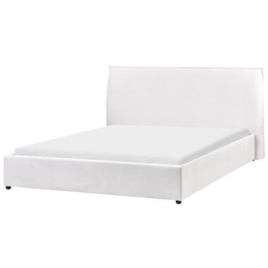 LAVAUR - Tweeperoonsbed - Off-white - 160 x 200 cm - Fluweel product