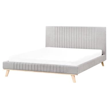 Lit avec sommier Tissu chenille TALENCE 160 x 200 cm Gris clair product