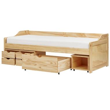 ROYVILLE - Bed met opbergruimte - Lichtbruin - 90 x 200 cm - Hout product