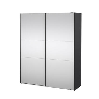 Hioshop Como schuifdeurkast 2 deuren met spiegel 180x220cm mat grijs product