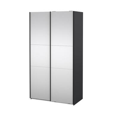 Hioshop Como schuifdeurkast 2 deuren met spiegel 120x220cm mat grijs product