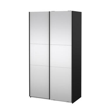 Hioshop Como schuifdeurkast 2 deuren met spiegel 120x220cm mat zwart product