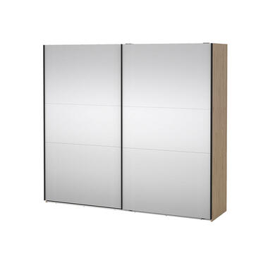 Hioshop Como schuifdeurkast 2 deuren met spiegel 245x220cm eikdecor product
