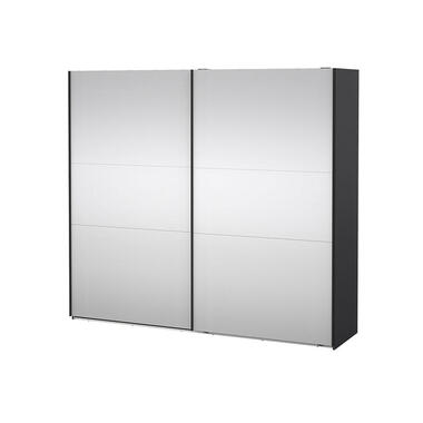Hioshop Como schuifdeurkast 2 deuren met spiegel 245x220cm mat grijs product