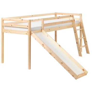 Lit à mit-hauteur Bois de pin STAPLE 90 x 200 cm avec toboggan Marron clair product