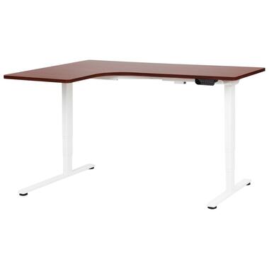 DESTINES - Elektrisch bureau - Donkerhout/Wit - Links - Vezelplaat product