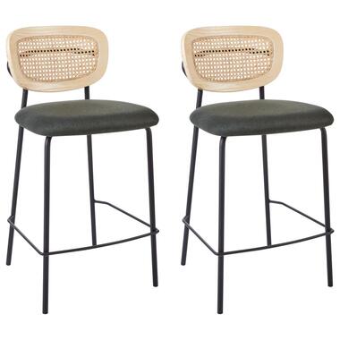 Lot de 2 chaises de bar MAYETTA Rotin Vert foncé product