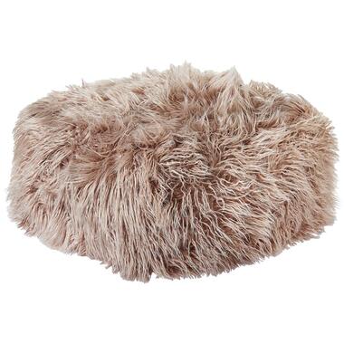 Pouf MUKKI Fourrure synthétique Taupe 50 cm 50 cm 30 cm product