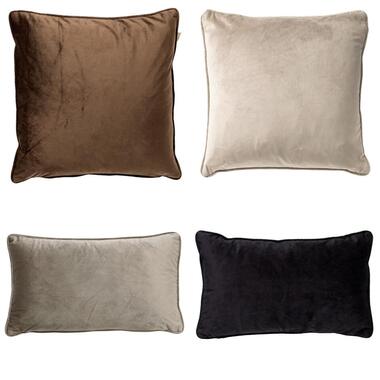 LOT DE 4 COUSSINS - 45x45 cm et 30x50 cm - Marron, beige, taupe, noir product