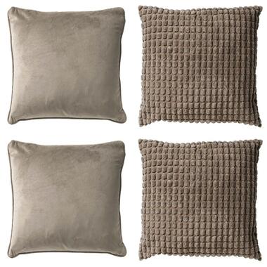 KUSSENSET - 4-delig - 45x45 cm - Driftwood - taupe product