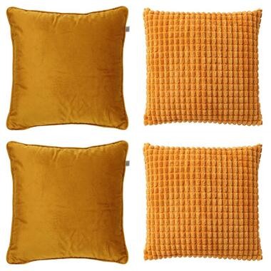 LOT DE 4 COUSSINS - 45x45 cm - Jaune product