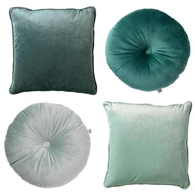 LOT DE 4 COUSSINS - 45x45 cm et Ø40 cm - Vert product