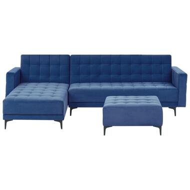 Canapé-lit d'angle modulable 4 places ABERDEEN Velours Bleu Côté droit product