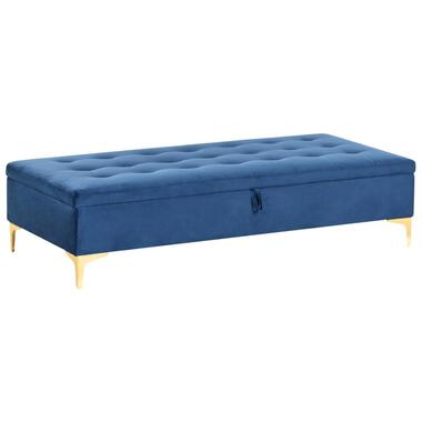 Pouf de rangement ABERDEEN Velours Bleu marine product