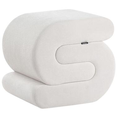 Pouf ARCADIA Tissu chenille Blanc cassé 45 cm 50 cm 48 cm product