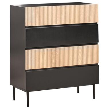 BLYTHE- Ladekast 4 lades - Zwart/Bruin - MDF product